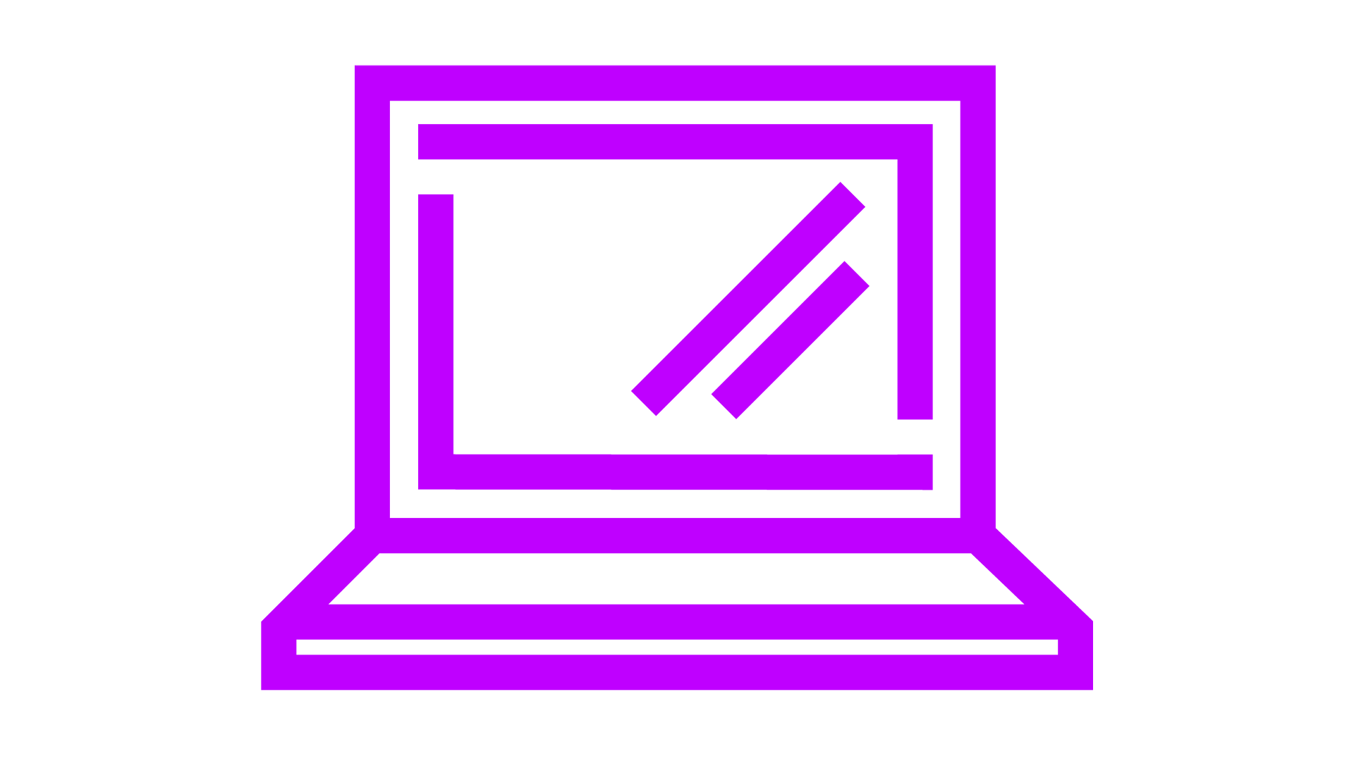 A purple laptop icon